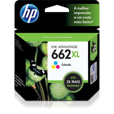 Cartucho de Tinta HP 662 XL Tricolor CZ106AB