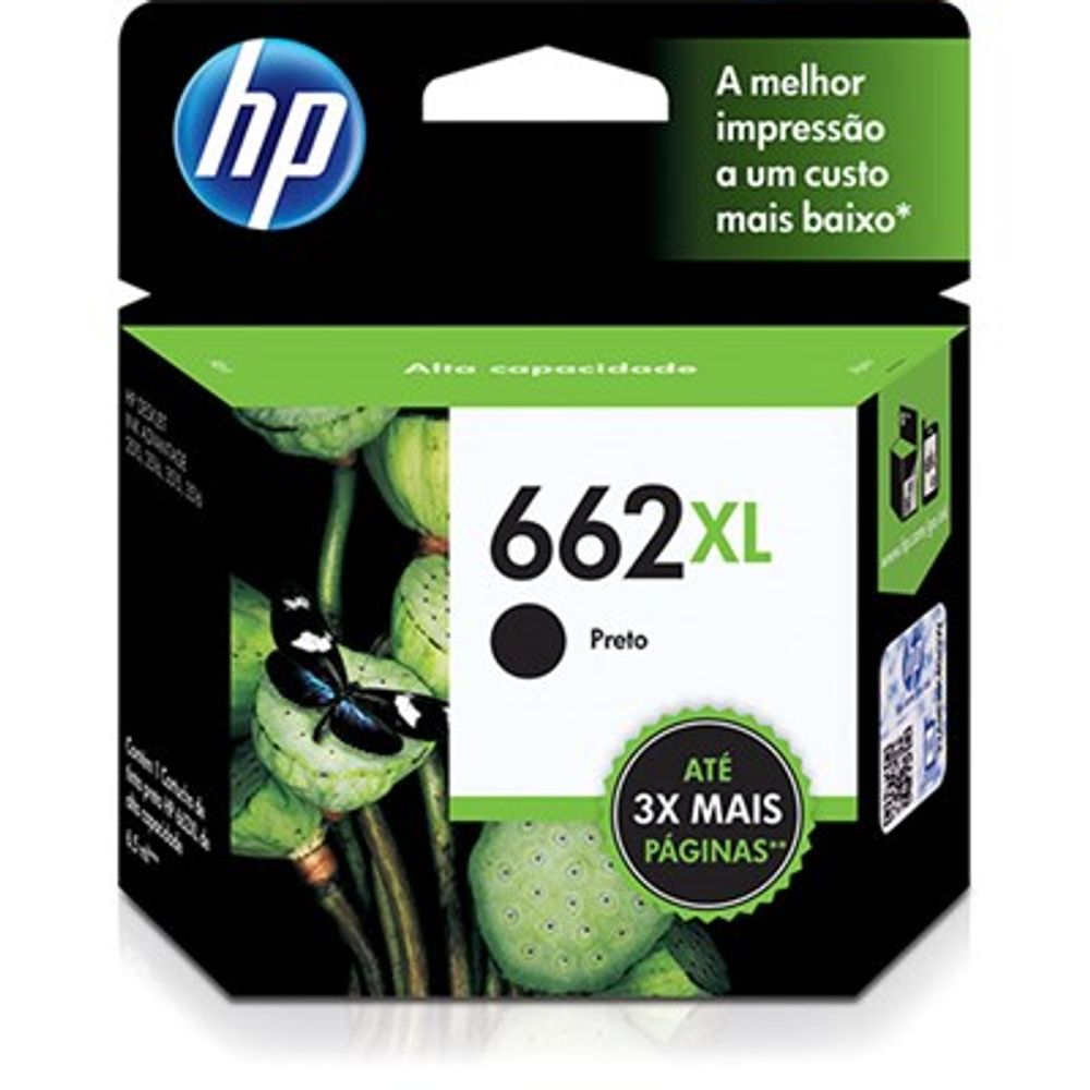 Cartucho de Tinta HP 662XL Preto CZ105AB Cartucho de Tinta HP 662XL Preto CZ105AB