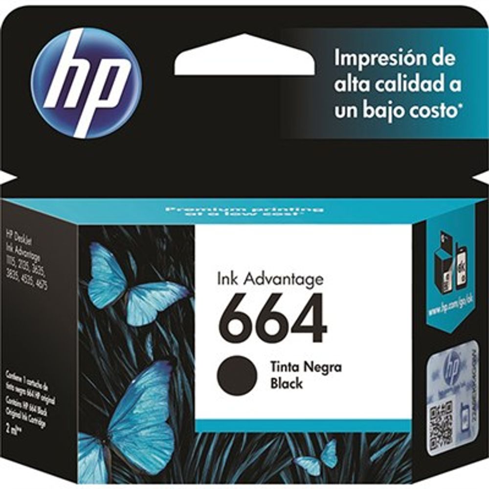 Cartucho de Tinta HP 664 Preto F6V29AB Cartucho de Tinta HP 664 Preto F6V29AB