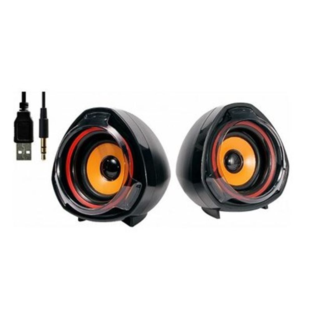 Caixa de Som Argom Estéreo Volcano 5W ARG-SP-1048 Preto e Laranja Caixa de Som Argom Estéreo Volcano 5W ARG-SP-1048 Preto e Laranja
