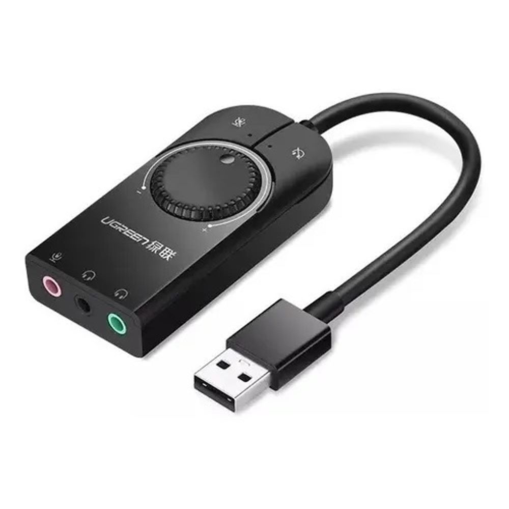 Adaptador USB para P2 com Controle de Volume CM129 - Ugreen