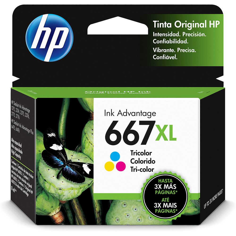 Cartucho de Tinta HP 667XL Colorido 3YM80AL Cartucho de Tinta HP 667XL Colorido 3YM80AL