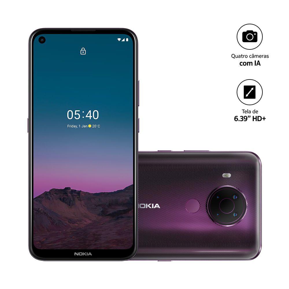 Smartphone 4G Dual 5.4 Android NK026 10 128GB Cam 48mp+2mp+5mp+2mp 6.3" Roxo - Nokia