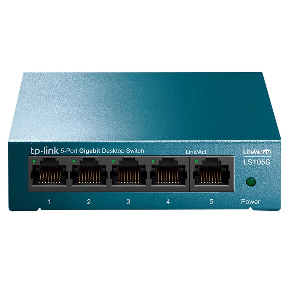 Switch 5 Portas 10-100-1000 Mbps Lite Wave Giga Metalico LS105G - TP Link