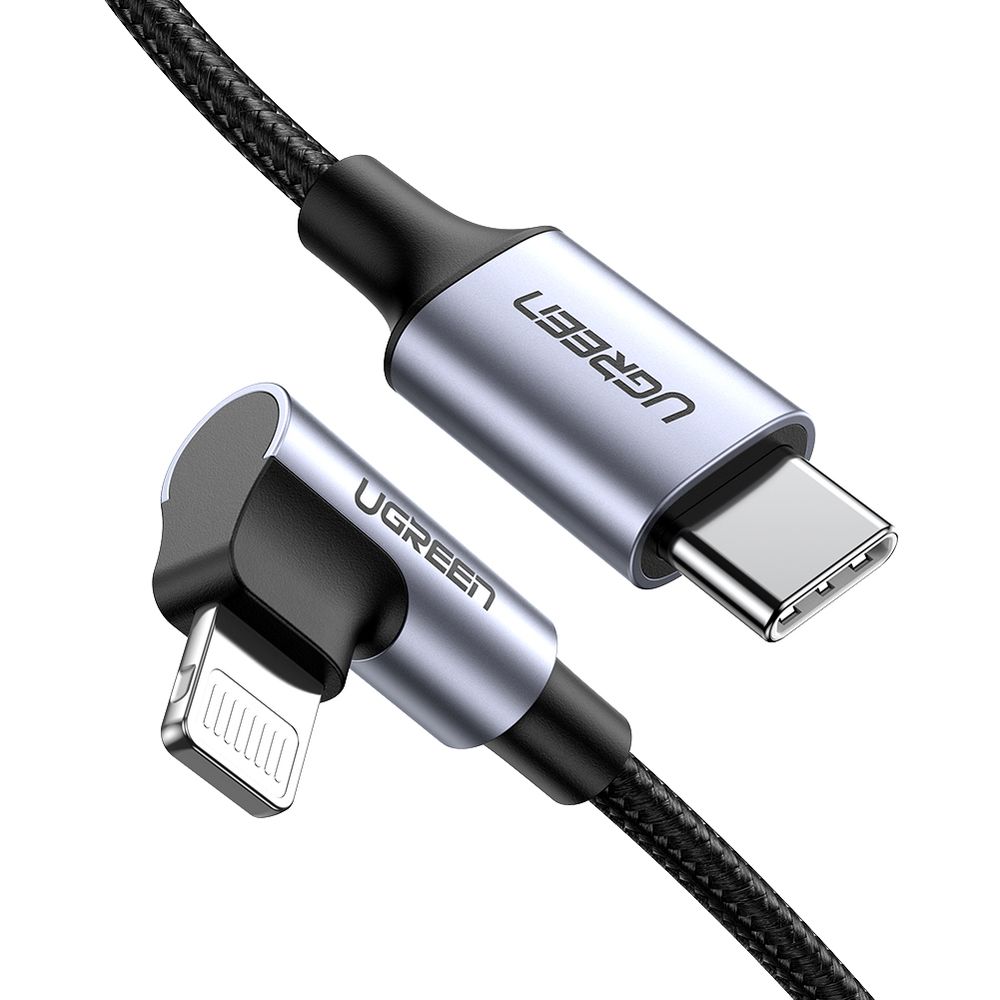 Cabo USB-C para Lightning 90 graus 1.0M US305 Preto - Ugreen