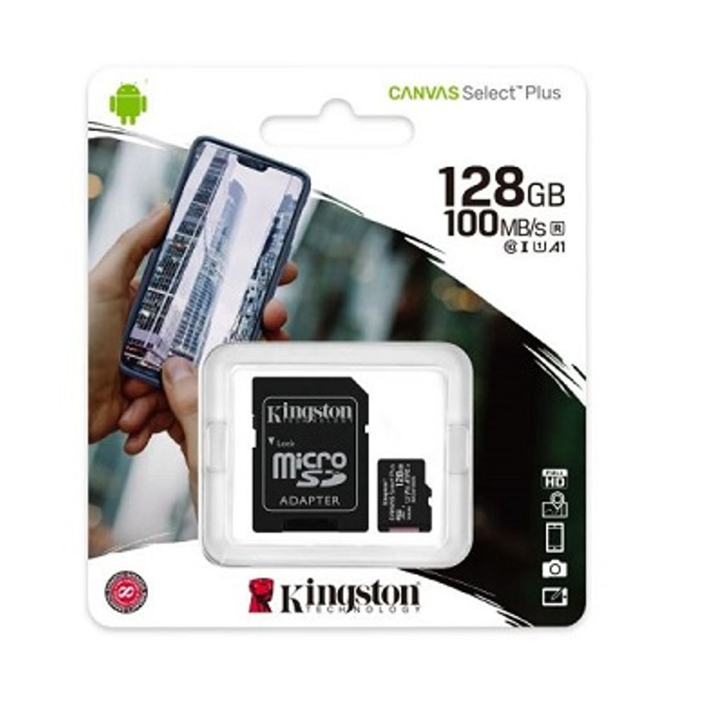 Cartão de Memória Kingston Micro SD HC 128GB Classe 10 SDCS2/128GB Cartão de Memória Kingston Micro SD HC 128GB Classe 10 SDCS2/128GB