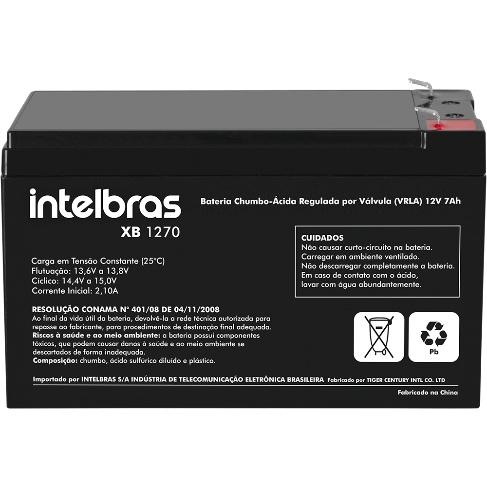 Bateria Intelbras para Nobreak VRLA XB 1270 48210000 Bateria Intelbras para Nobreak VRLA XB 1270 48210000