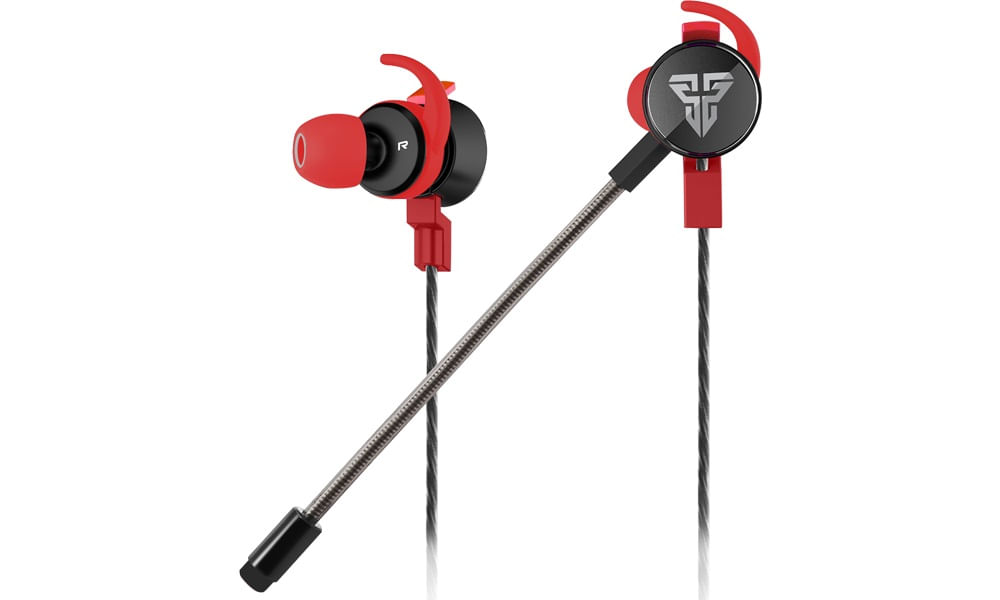 Headset Gamer Intra-Auricular Gamer Scar EG2 com microfone destacavel Preto/Vermelho - Fantech