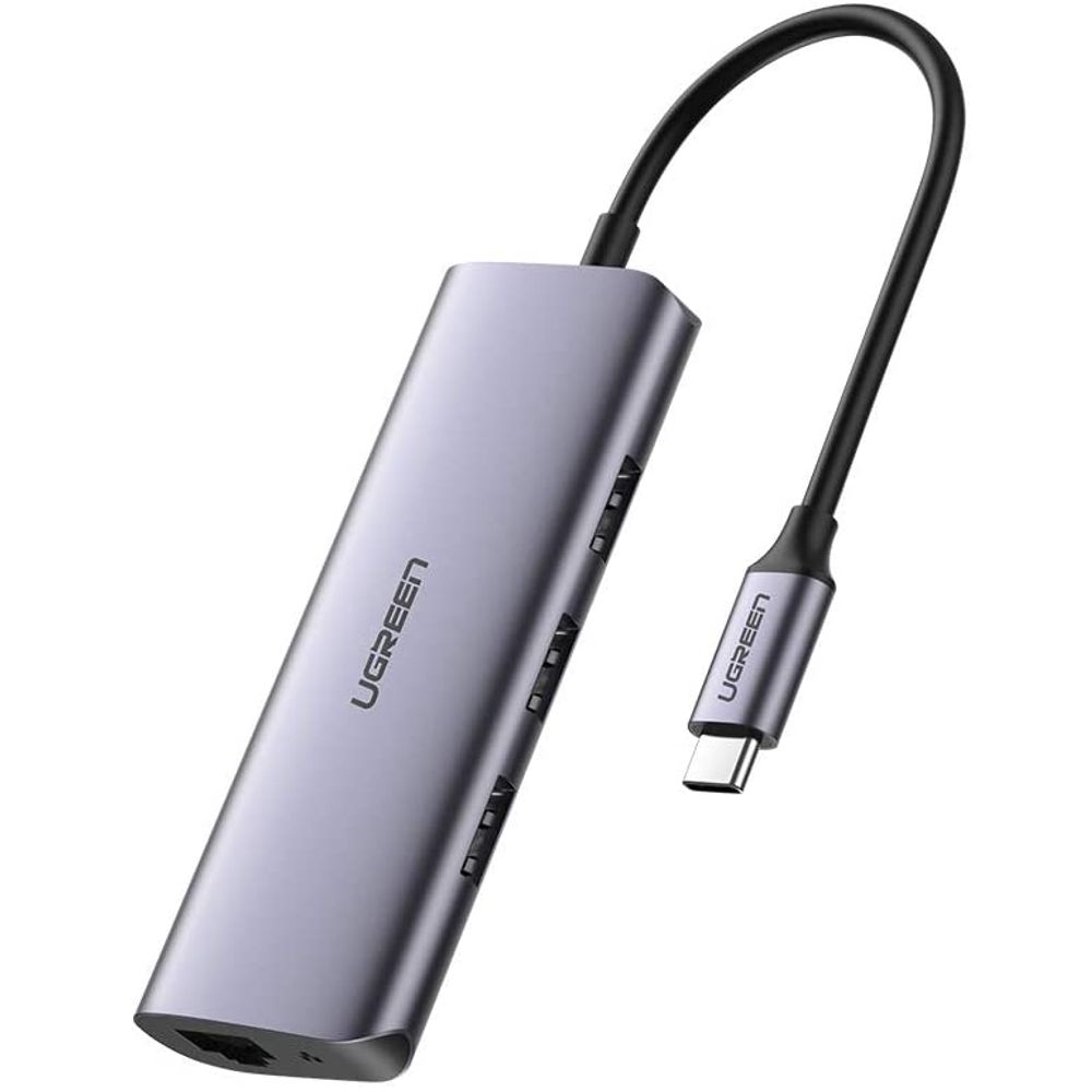 Adaptador USB-C 3.0 para RJ45 (10/100/1000) + Hub 3 USB Cinza - Ugreen