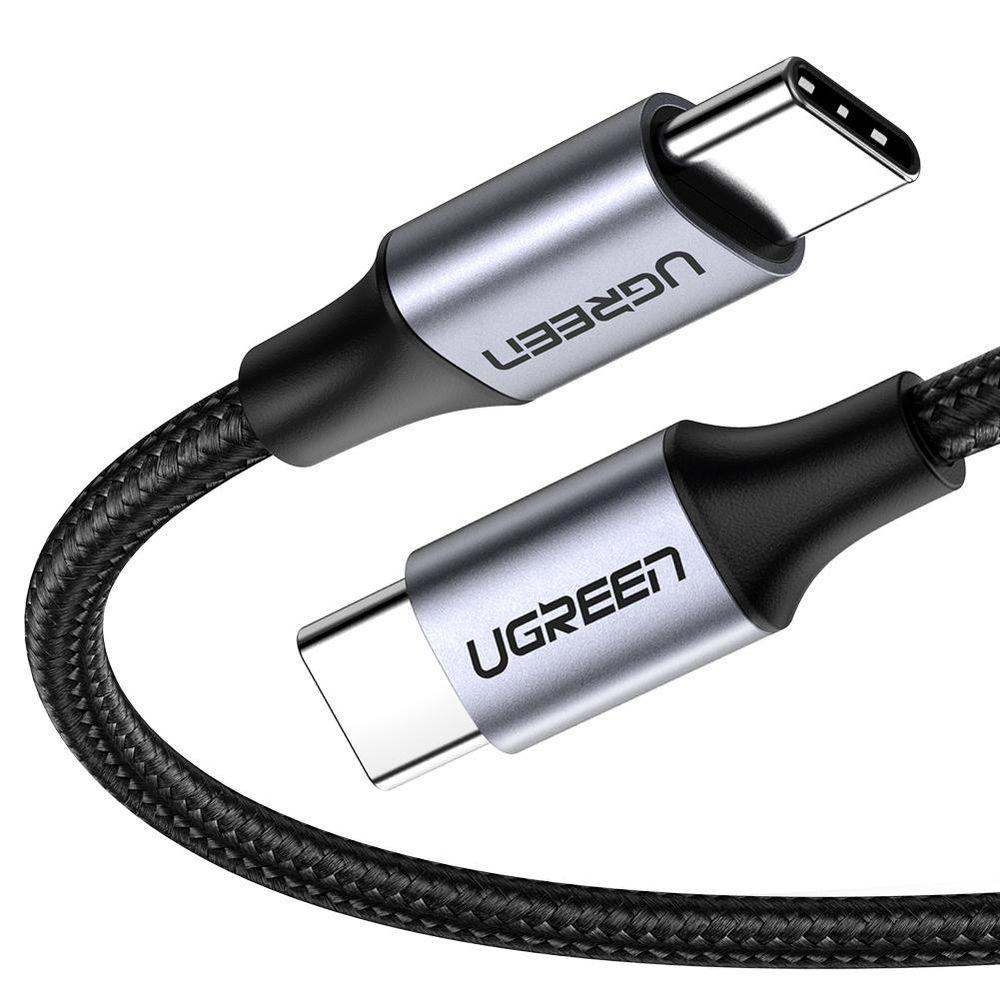 Cabo Ugreen USB-C para USB-C 2.0M Nylon US261 Preto Cabo Ugreen USB-C para USB-C 2.0M Nylon US261 Preto