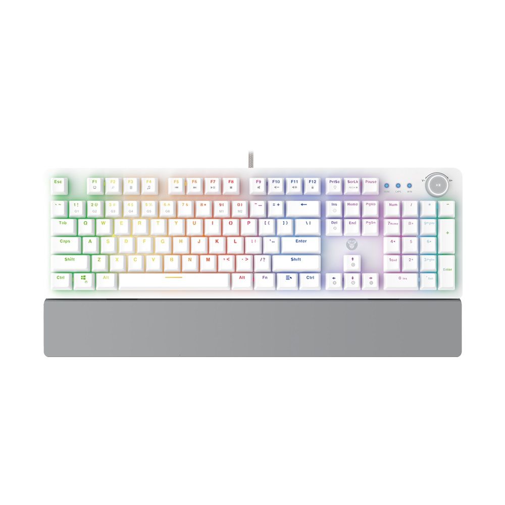 Teclado Fantech USB Gamer Mecanico Maxpower Space Edition MK853 RGB Branco