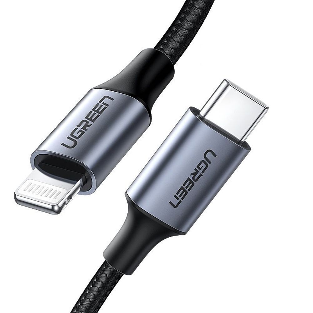 Cabo USB-C para Lightning 1.0M US304 Aluminio Preto Ugreen