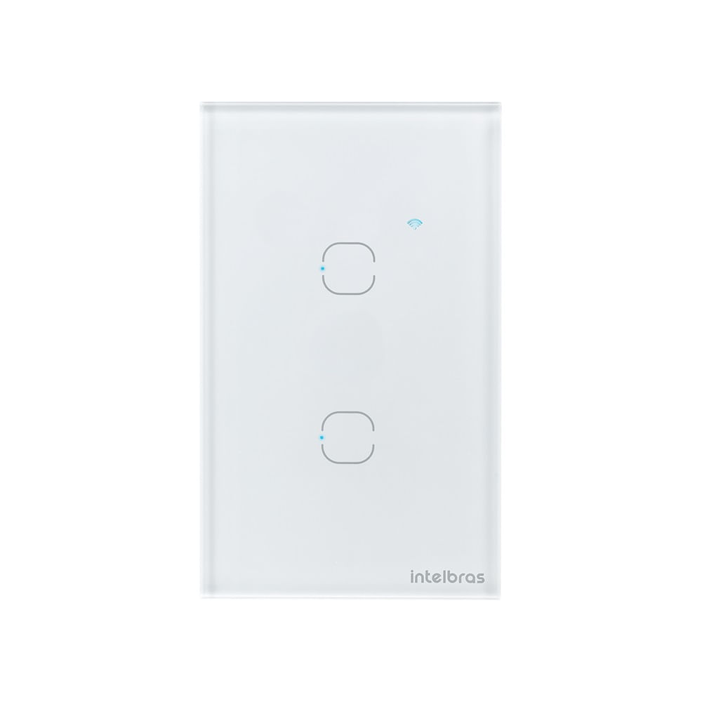 Interruptor Touch Smart WiFi 2 botoes EWS 1002 Branco - Intelbras Interruptor Touch Smart WiFi 2 botoes EWS 1002 Branco - Intelbras