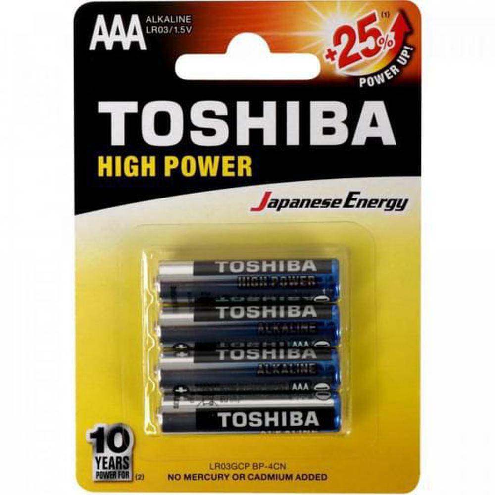 Pilha Toshiba Alcalina AAA 1,5V 4 Unidades LR03GCP Pilha Toshiba Alcalina AAA 1,5V 4 Unidades LR03GCP