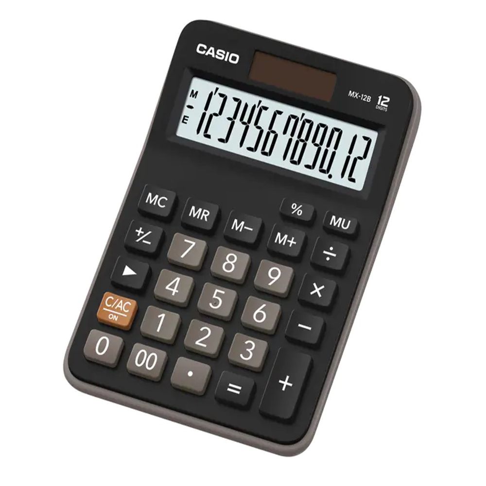 Calculadora de Mesa Eletronica 12 Digitos MX-12 B-S4-DC Preto - Casio