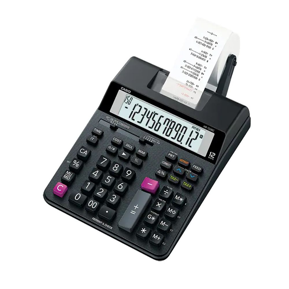 Calculadora de Impressao LCD 2 LINHAS Funcao Relogio e Calendario HR-150RC Preto - Casio Calculadora de Impressao LCD 2 LINHAS Funcao Relogio e Calendario HR-150RC Preto - Casio