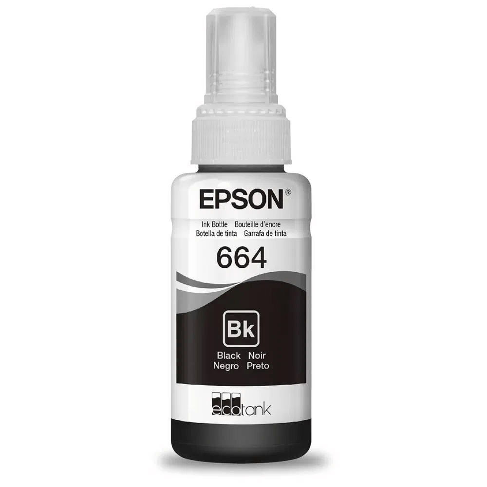 Garrafa de Tinta Epson 664 T664120AL Preto Garrafa de Tinta Epson 664 T664120AL Preto