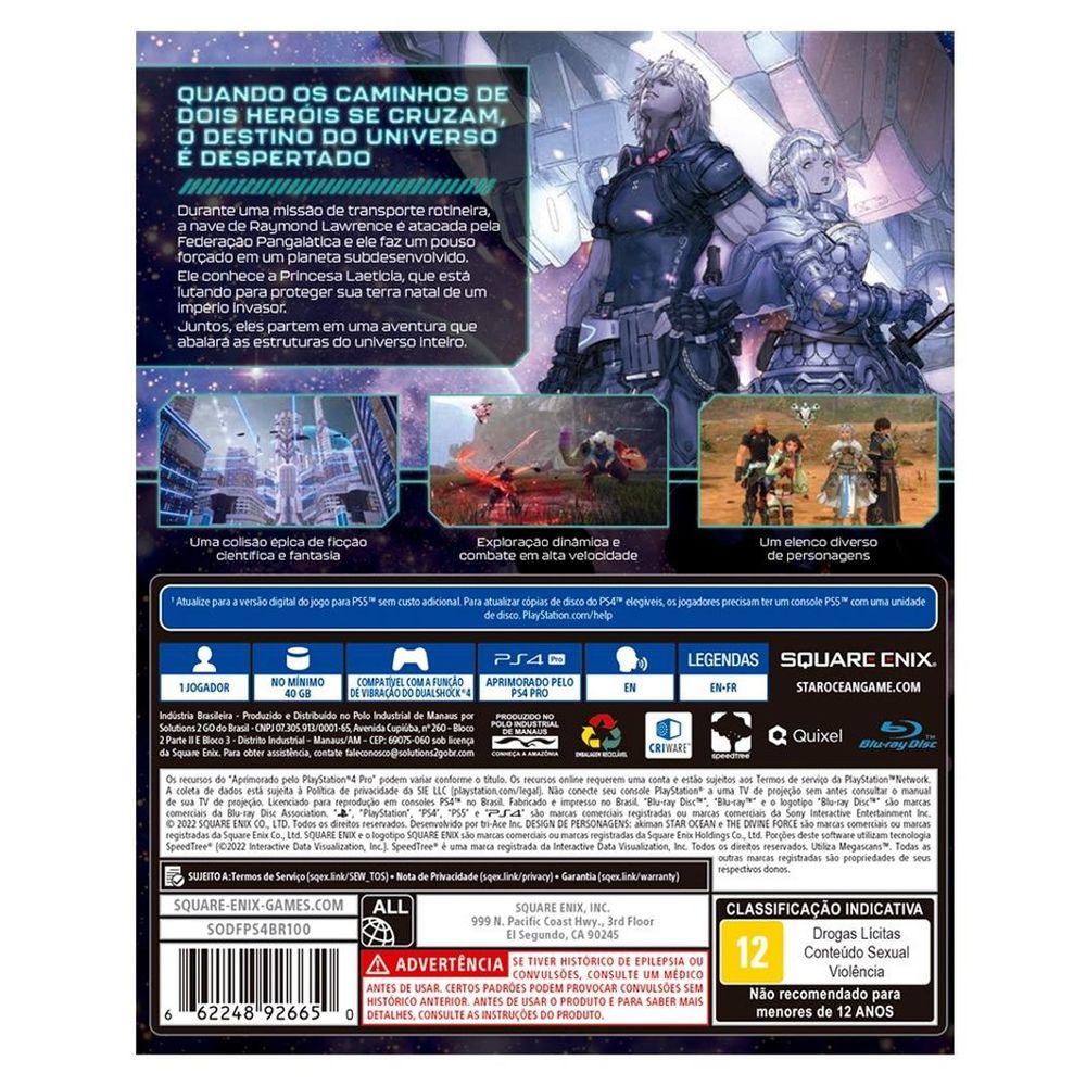 Jogo Para PS4 Star Ocean The Divine Force - Square Enix - Info