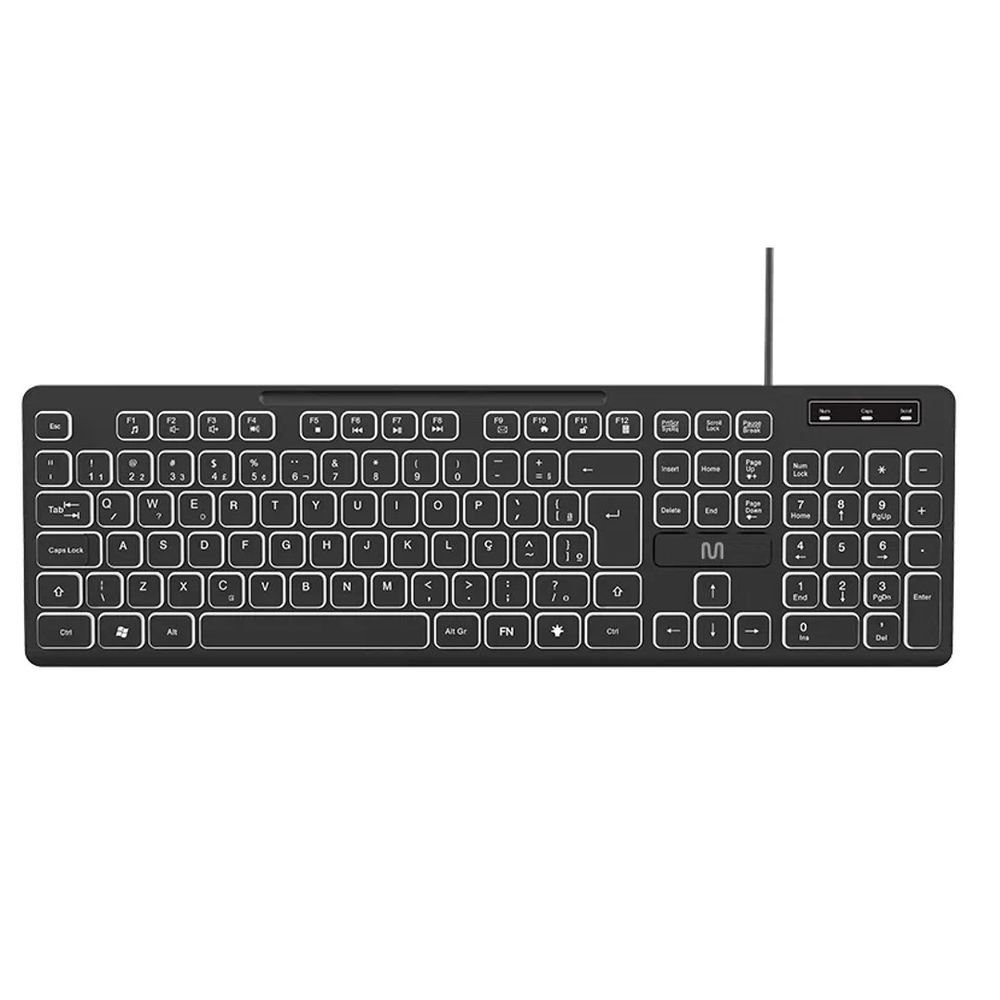 Teclado Multilaser com Fio Light Iluminado Office TC268 Preto Teclado Multilaser com Fio Light Iluminado Office TC268 Preto