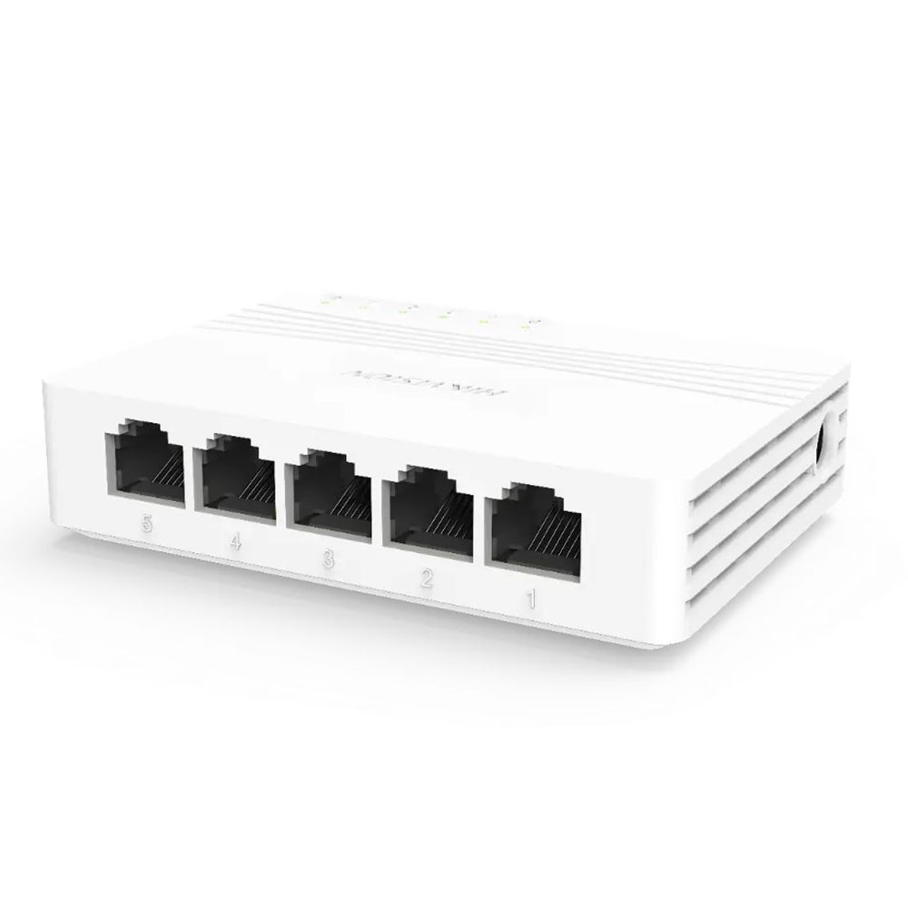 Switch 5 Portas 10/100/1000 Mbps Gigabit DS-3E0505D-E - Hikvision