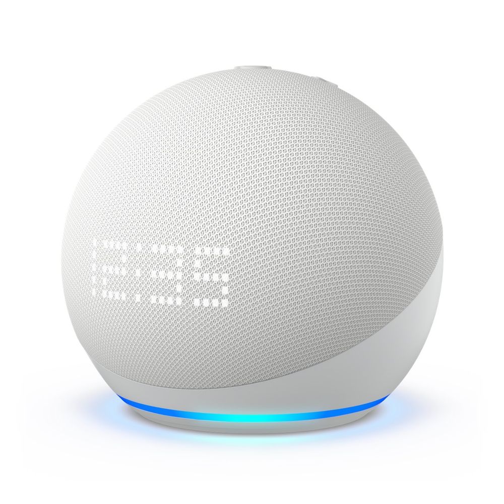 Dispositivo Smart Home Echo Dot 5G Alexa com Relogio B09B96NJ4X Branco - Amazon