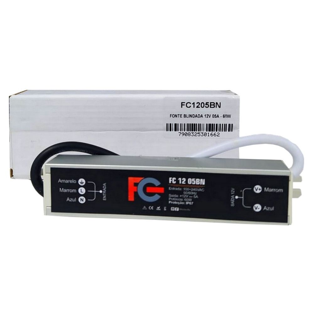 Fonte Blindada 12V 0,5A 60W - Fonte CFTV Fonte Blindada 12V 0,5A 60W - Fonte CFTV