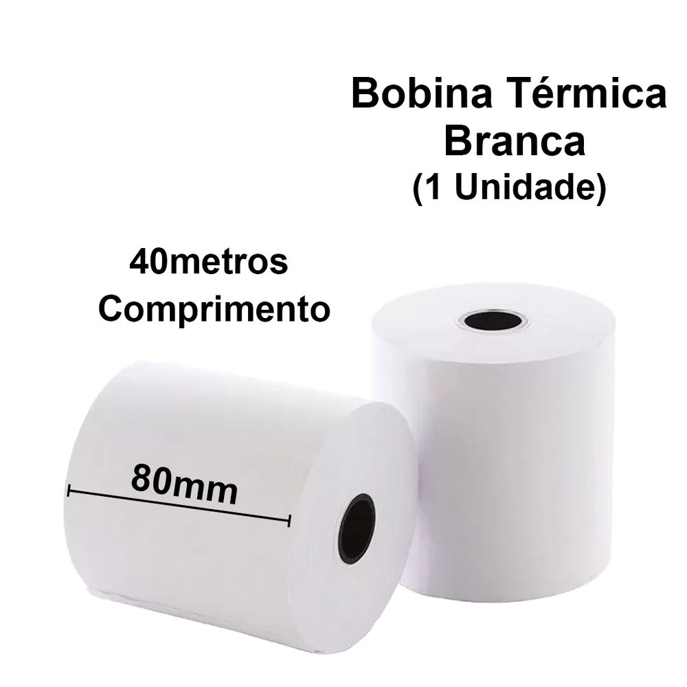 Bobina Térmica Maxprint 80mmX40m OJI Branca Bobina Térmica Maxprint 80mmX40m OJI Branca