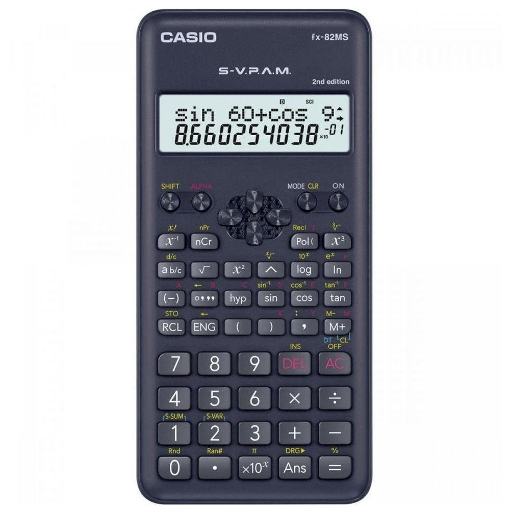 Calculadora Cientifica LCD 2 Linhas 240 Funcoes FX-82MS-2-S4-DH Cinza - Casio