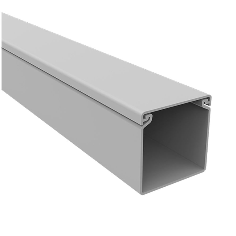 Canaleta Industrial 50x50 sem Divisoria Fechada Cinza - Enerbras