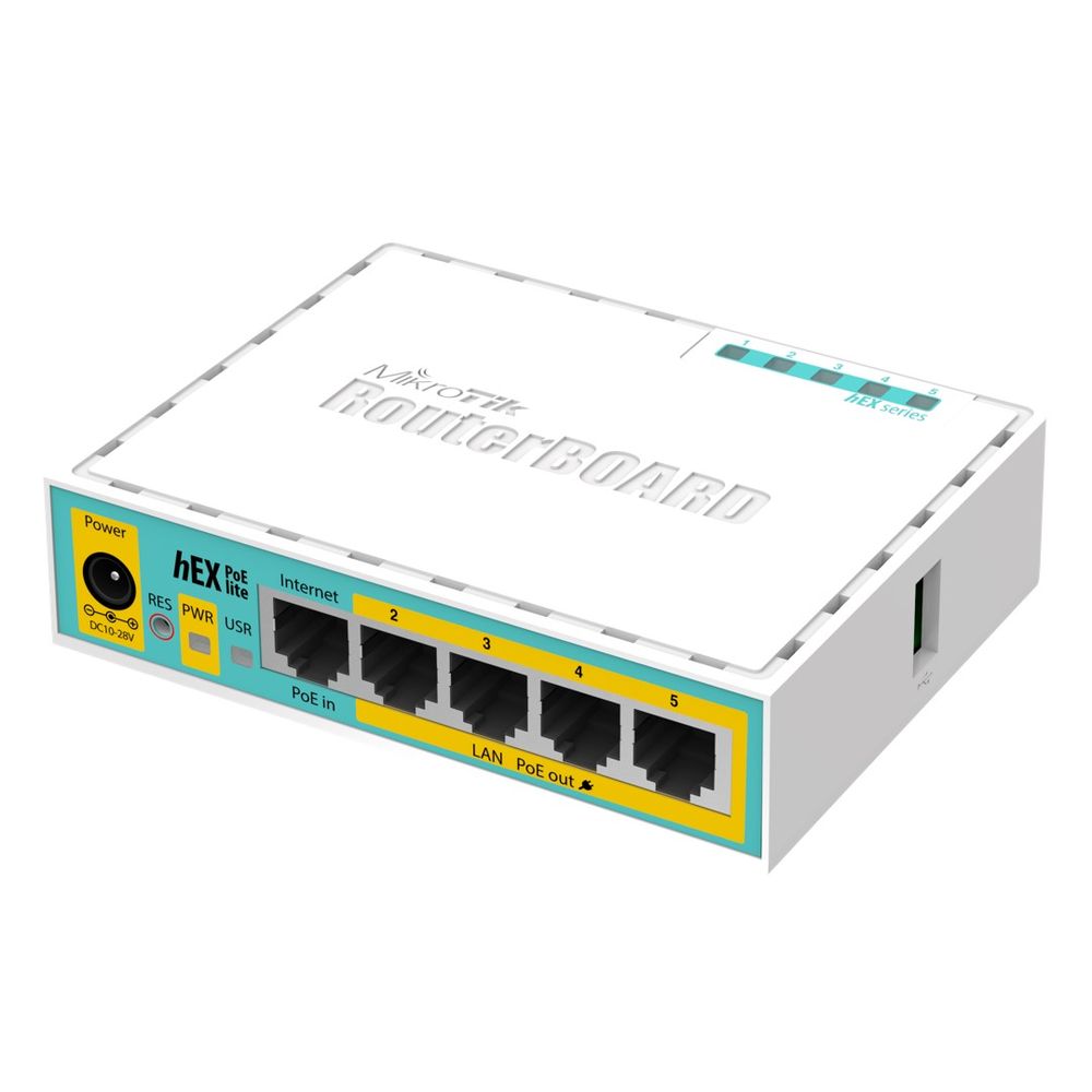 Roteador hEX PoE Lite 5 Portas 64MB RB750UPR2 - Mikrotik