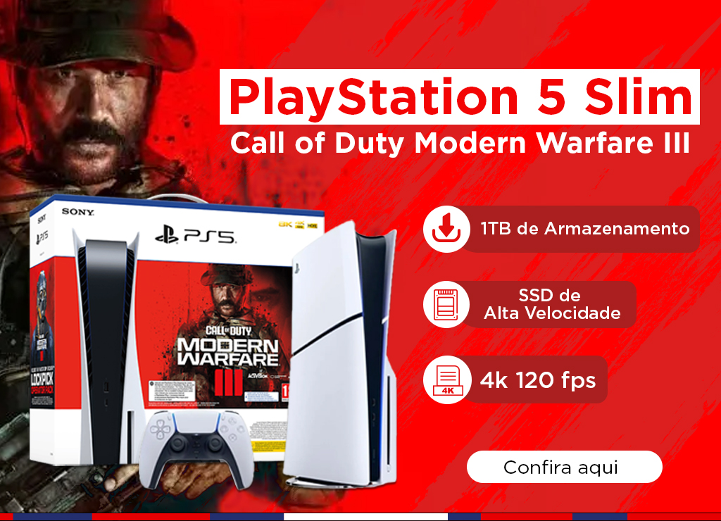 BH GAMES - A Mais Completa Loja de Games de Belo Horizonte - Console  Playstation 5 Slim Bundle Call of Duty Modern Warfare III - PS5