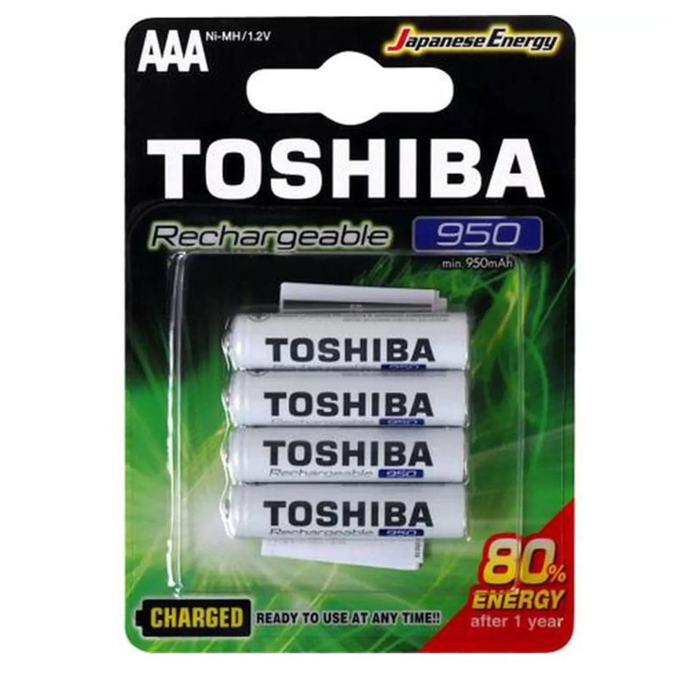 Pilha Recarregavel AAA com 4 Unidades 950mAh TNH-03GAE BP-4C - Toshiba