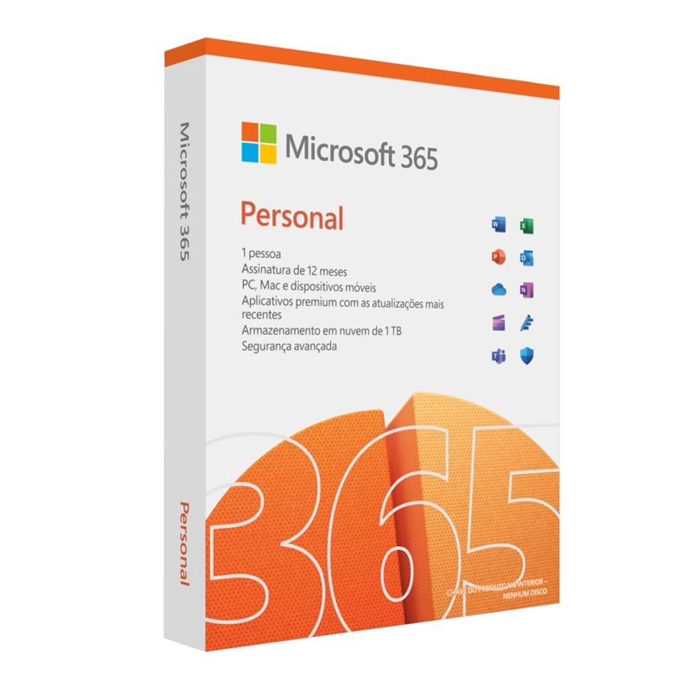 Software Microsoft 365 Personal 1 pessoa Assinatura Anual  - Microsoft