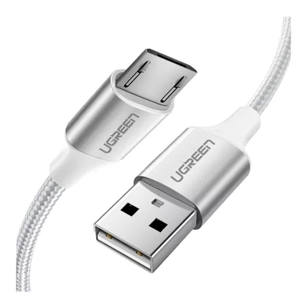 Cabo Micro USB para USB 2.0 2.0M Nylon US290 Branco - Ugreen