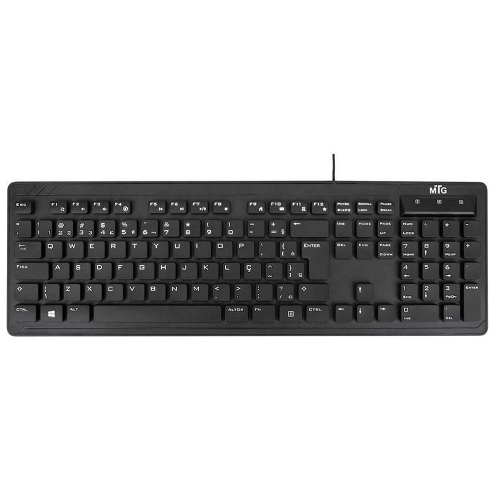 Teclado USB ABNT2 AKB644PTLP Preto 90° - MTG