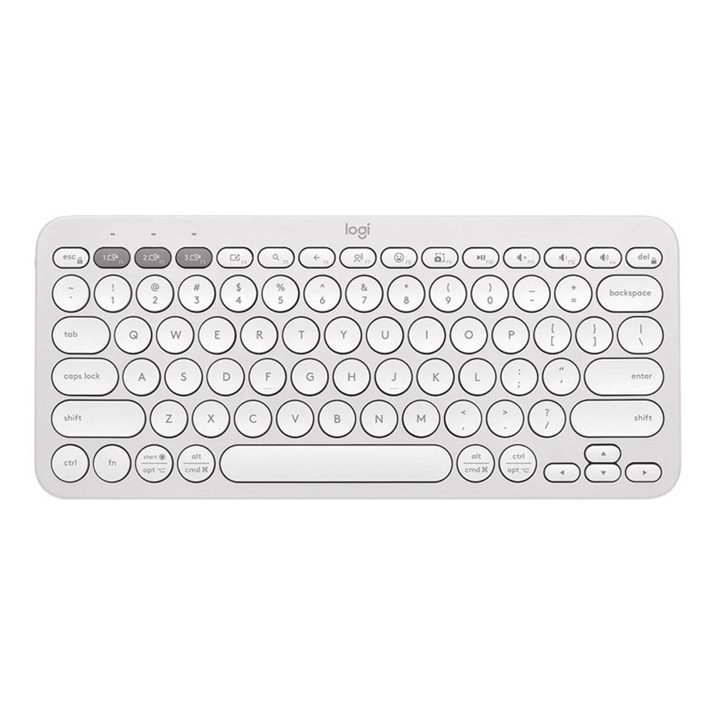 Teclado Logitech sem Fio Bluetooth US Multi-Dispositivos Pebble Keys 2 K380s Branco