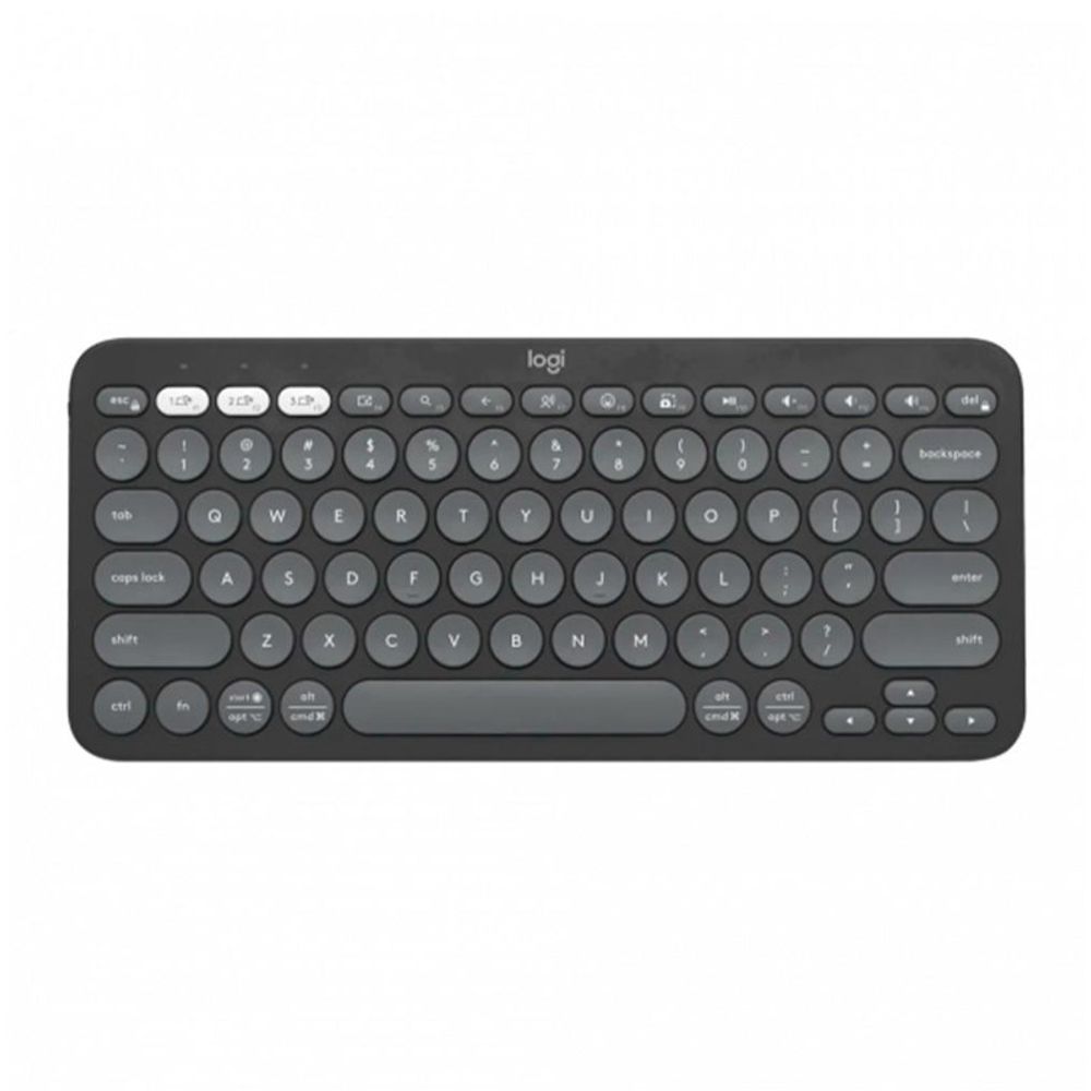 Teclado Logitech sem Fio Bluetooth US Multi-Dispositivos Pebble Keys 2 K380s Cinza