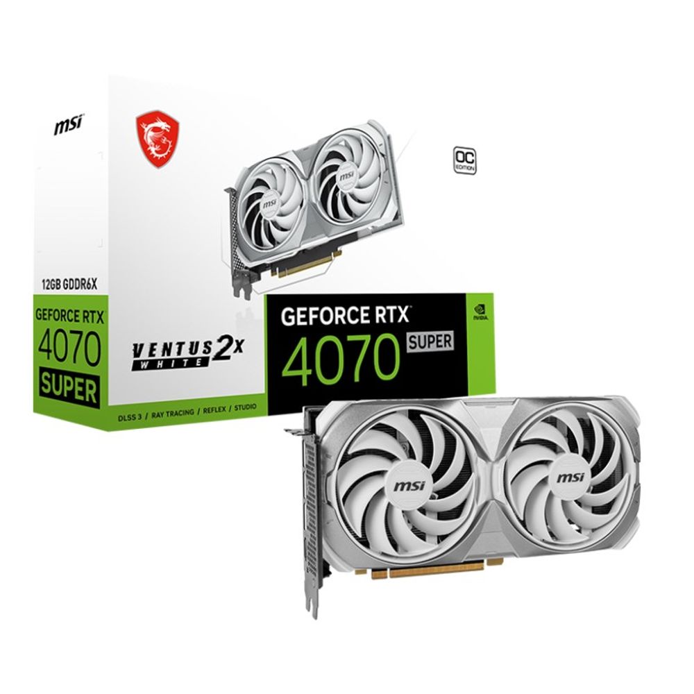 Placa de Video GeForce RTX4070 12GB GDDR6 RTX 4070 SUPER 12G VENTUS 2X WHITE OC - MSI