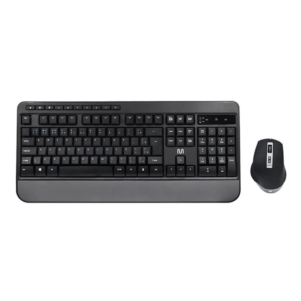 Kit Teclado e Mouse Multliaser Sem Fio CS1200 Multimídia Conexão BT+USB Preto
