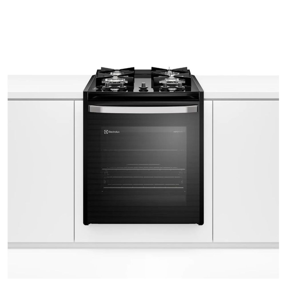 Fogão Electrolux 4 Bocas de Embutir Experience com Mesa de Vidro, Tripla Chama, PerfectCook e VaporBake FE4BP Bivolt Preto