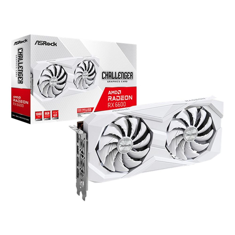 Placa de Vídeo ASRock Radeon RX6600 8GB GDDR6 Challenger White