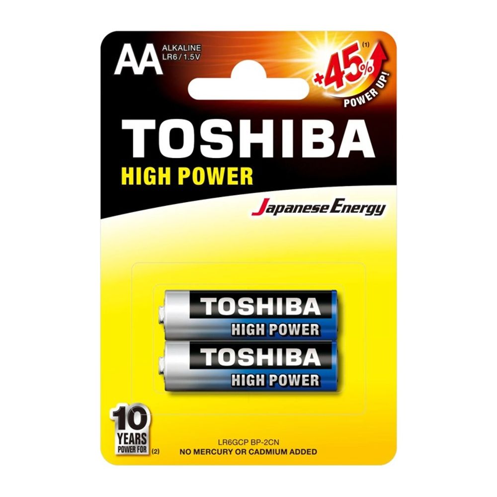 Pilha Alcalina AA 1,5V 2 Unidades LR6GCP - Toshiba