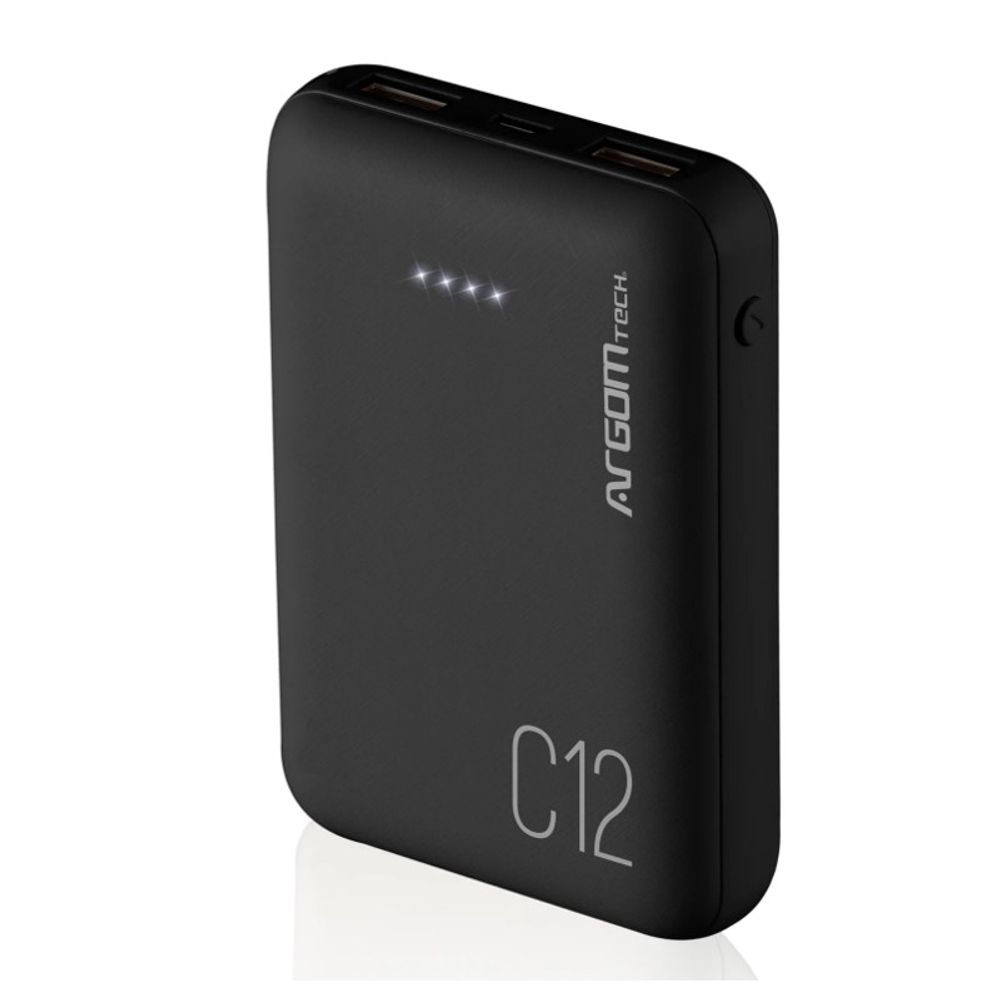 Carregador Portátil Argom USB/MicroUSB 12000 MAH C12 Preto