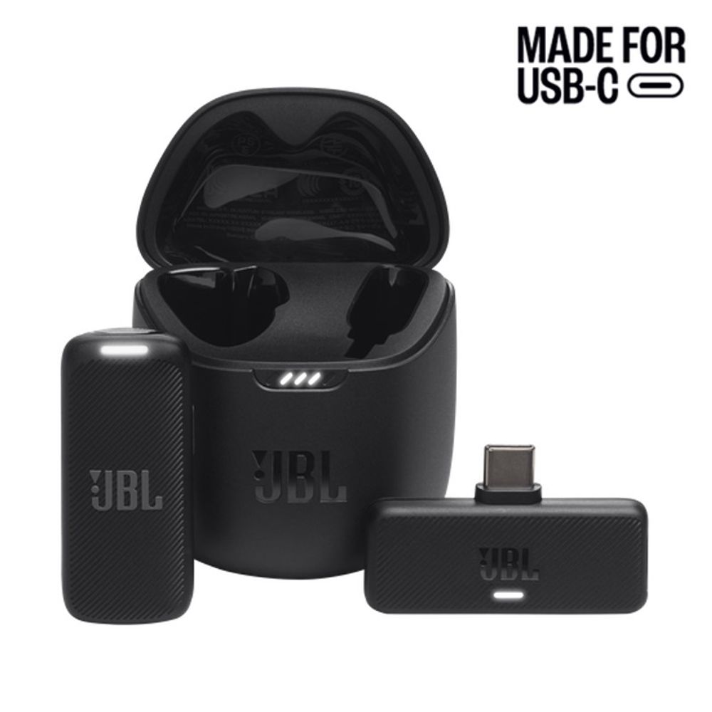 Microfone JBL Lapela Quantum Stream Sem Fio com Conexão USB-C