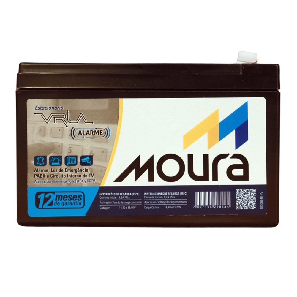 Bateria Moura para Alarme VRLA 12V 4Ah 12MVA-Alarme Bateria Moura para Alarme VRLA 12V 4Ah 12MVA-Alarme