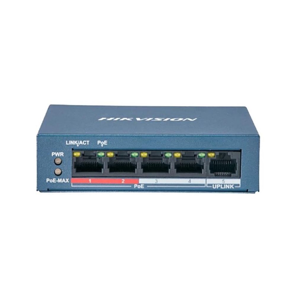 Switch Hikvision 5 Portas 10/100 Mbps POE Fast DS-3E0105P-E/M(B) Switch Hikvision 5 Portas 10/100 Mbps POE Fast DS-3E0105P-E/M(B)