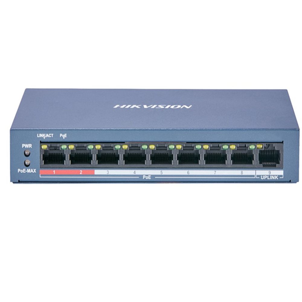 Switch Hikvision 8 Portas 10/100 Mbps POE Fast DS-3E0109P-E/M(B)