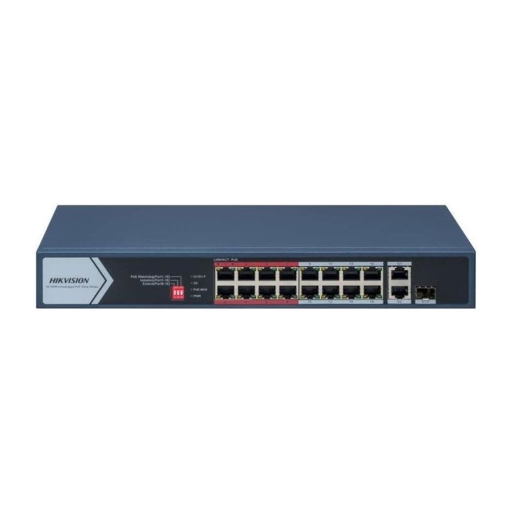 Switch Hikvision 16 Portas 10/100 Mbps POE Fast DS-3E0318P-E/M(C) Switch Hikvision 16 Portas 10/100 Mbps POE Fast DS-3E0318P-E/M(C)