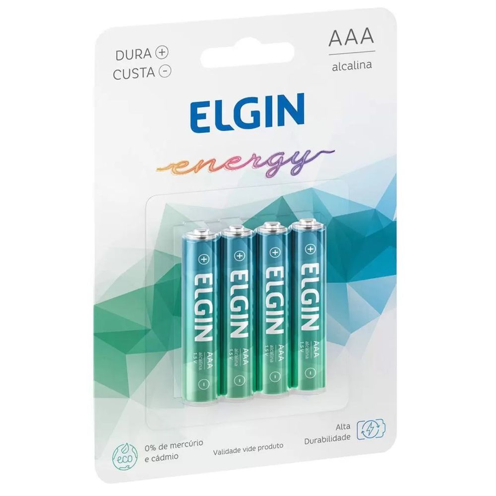 Pilha Alcalina Elgin AAA 1,5V 04 und