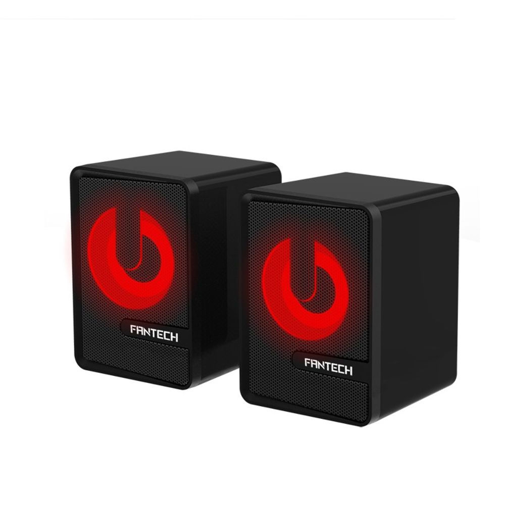 Caixa de Som Fantech Gamer Estéreo GS203 Beat RGB Preta